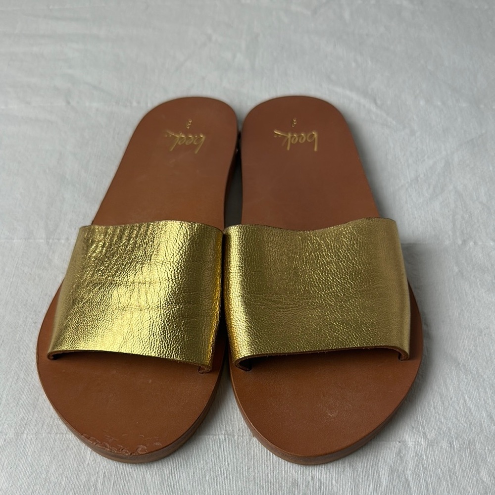 Beek Gold Brown Sandals Luxurious Minimalist Design